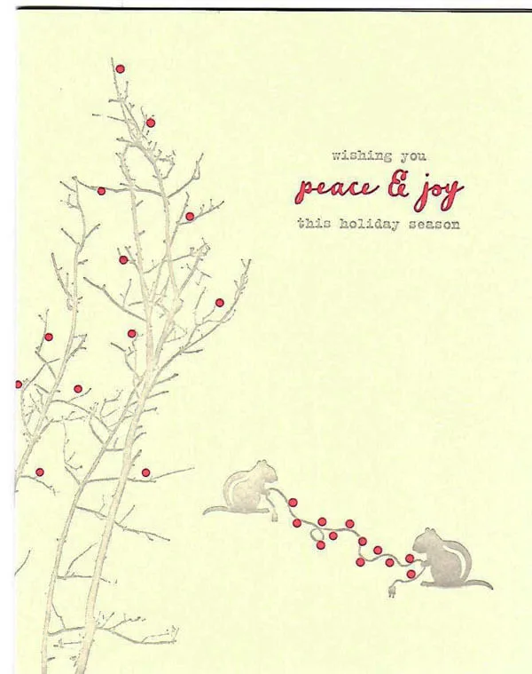 Peace and joy card from Lark Press