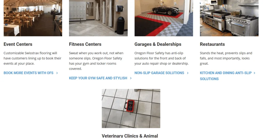 Oregon Floor Safety services section, after