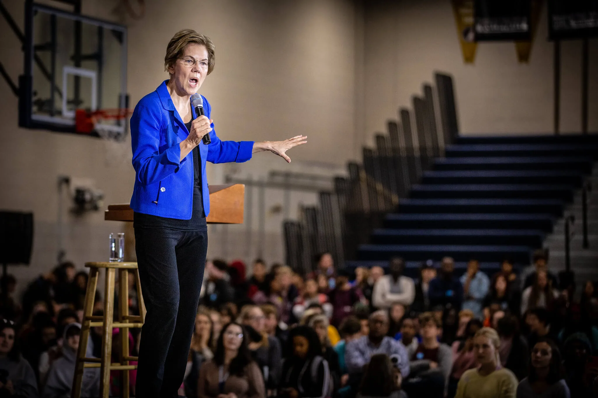 Elizabeth Warren at a campaign rally