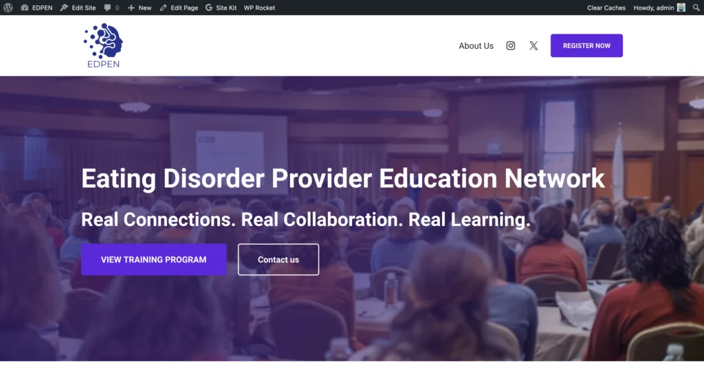 Screenshot of EDPEN website design