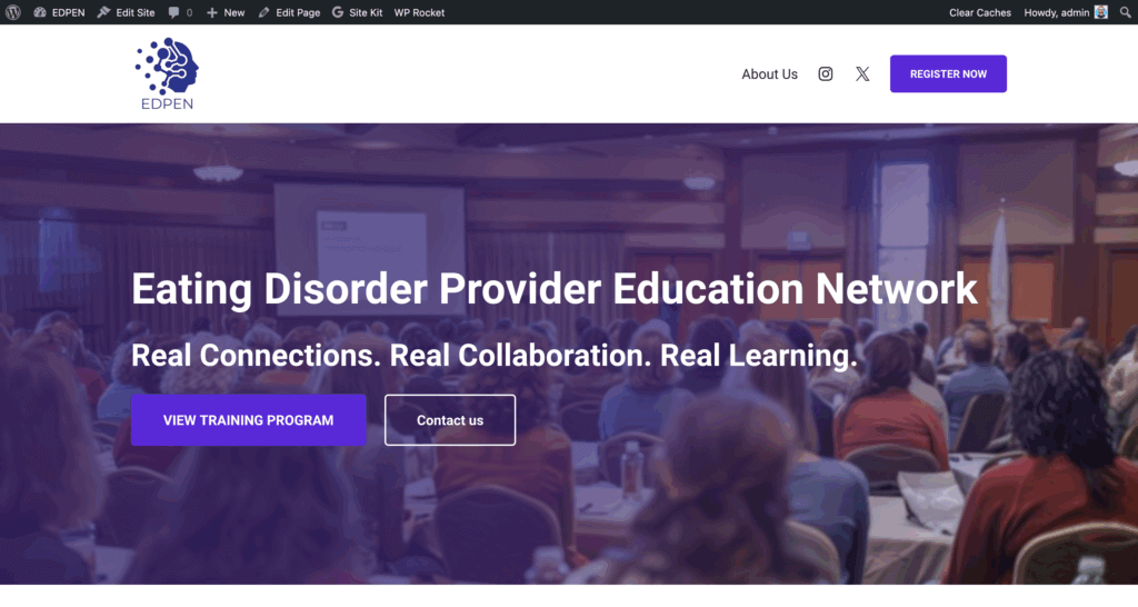 Screenshot of EDPEN website design