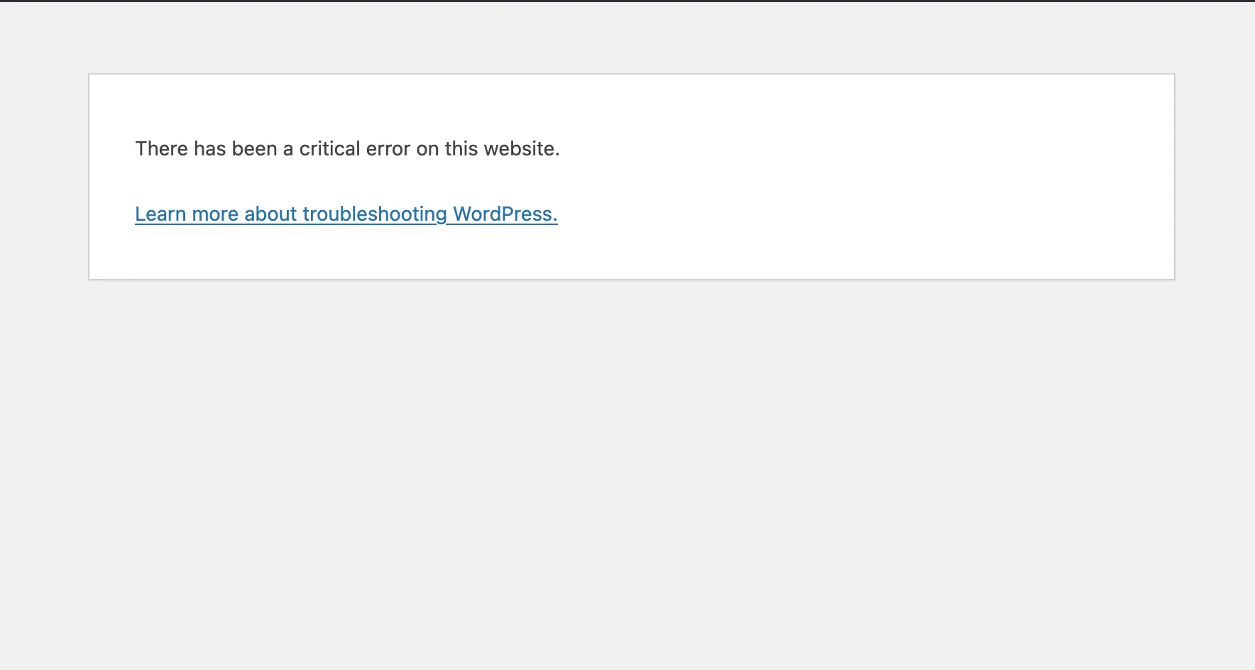 How to fix “There has been a critical error on this website”